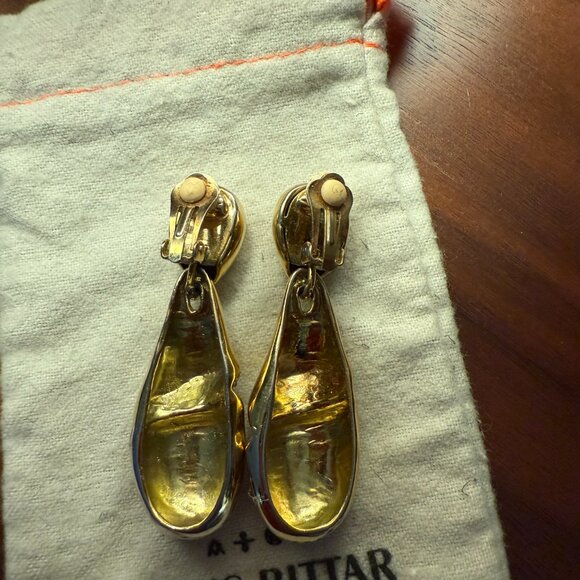 Alexis Bittar Gold Crystal Pave clip on earrings - Picture 2 of 6